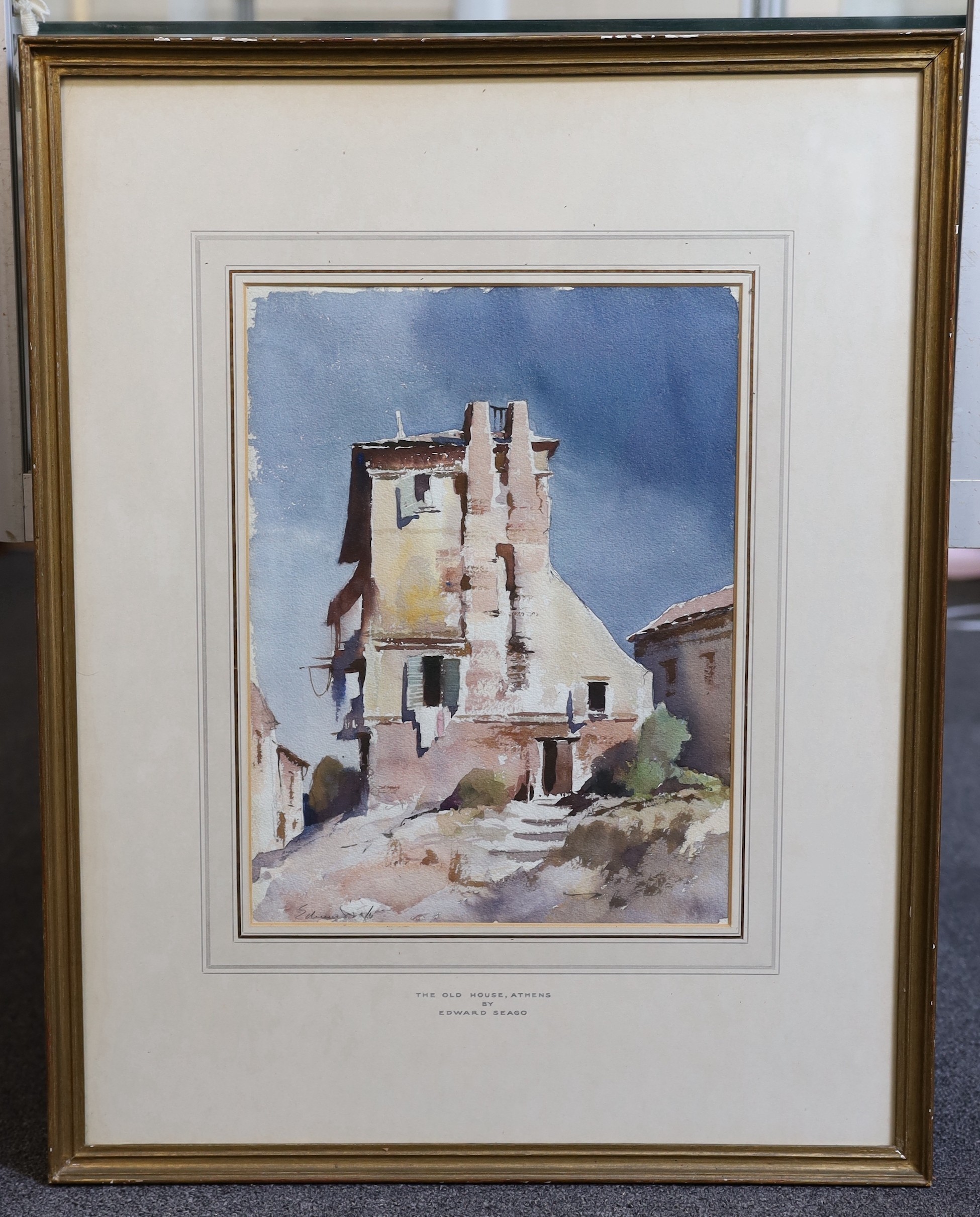 Edward Brian Seago R.B.A., R.W.S. (1910-1974), 'The Old House, Athens', watercolour, 36.5 x 27.5cm